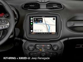 Alpine KIT-8RNG 8" монтажен кит с CAN интерфейс и интерфейс за управление от волана за Jeep Renegade